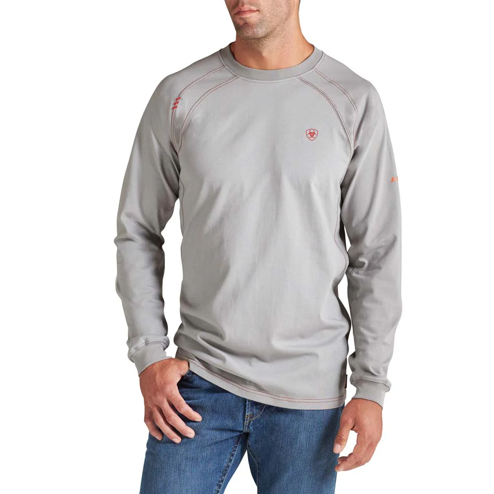 Ariat FR L/S T-Shirt - Silver Big & Tall