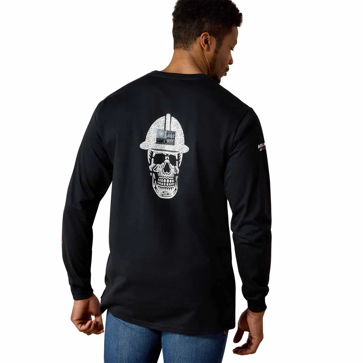 Ariat Men's FR Roughneck Skull Logo T-Shirt Black - Image 2