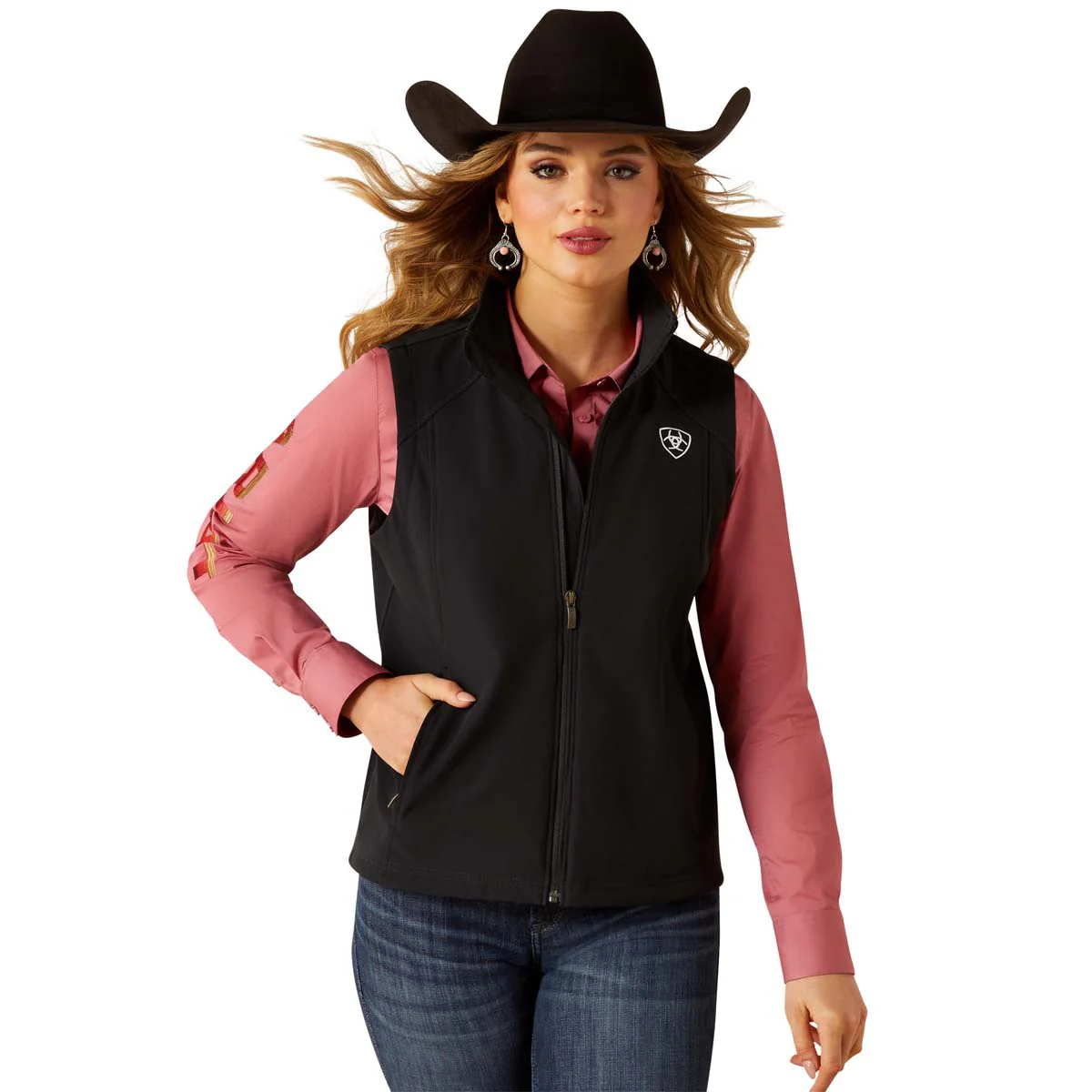 Ariat Women's Ariat Logo Softshell Vest - Black