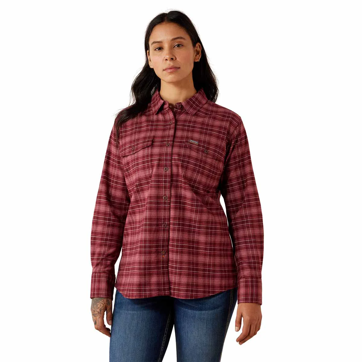 Ariat Women's Rebar Flannel DuraStretch Work Shirt - Winsdor Wine