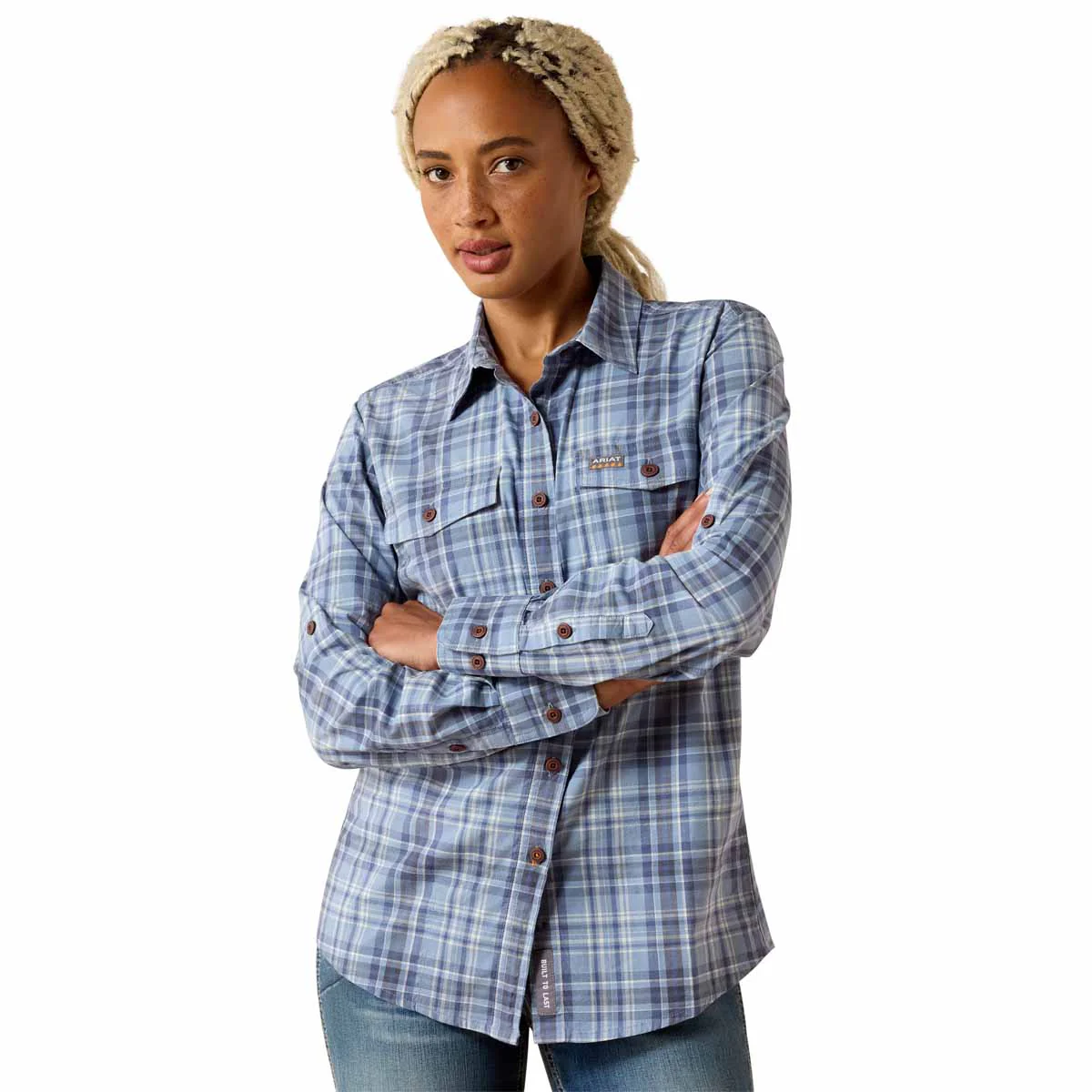 Ariat Women's Rebar Made Tough DuraStretch Work Shirt - Coastal Fjord