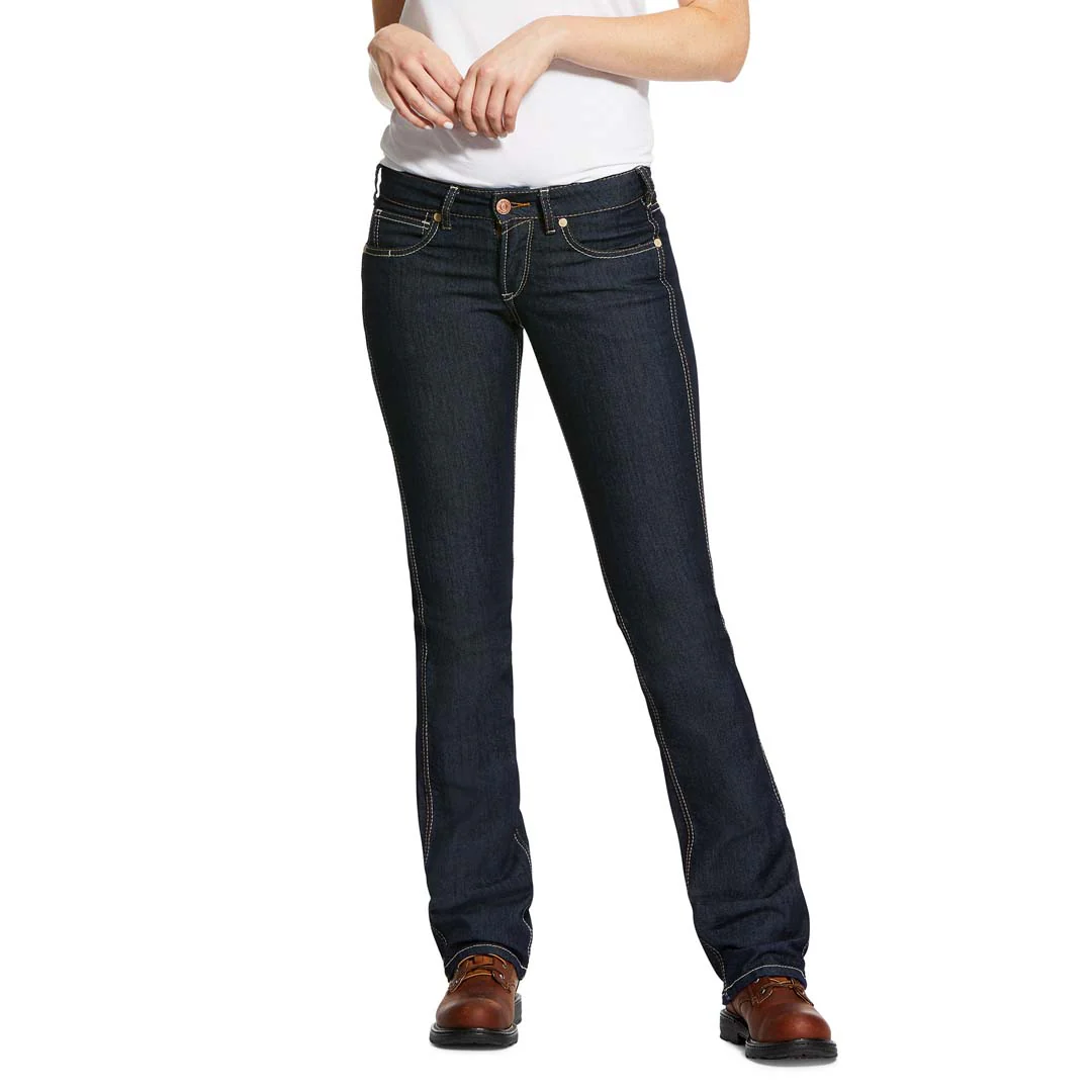 Ariat Women's Rebar Mid Rise Raven Boot Cut Jean