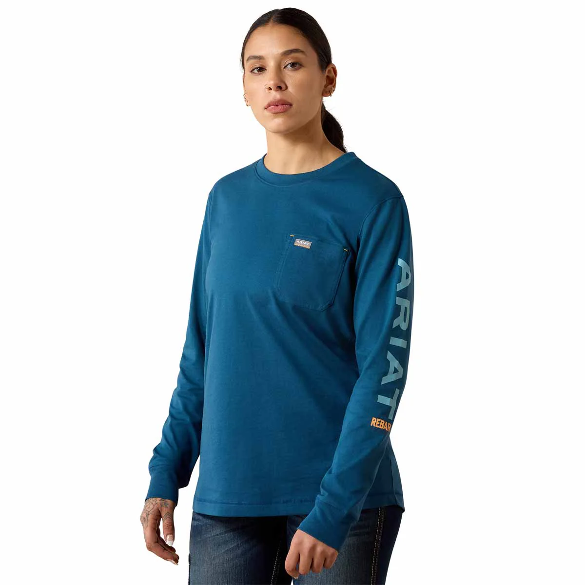 Ariat Women's Rebar Workman Logo T-Shirt - Deep Dive