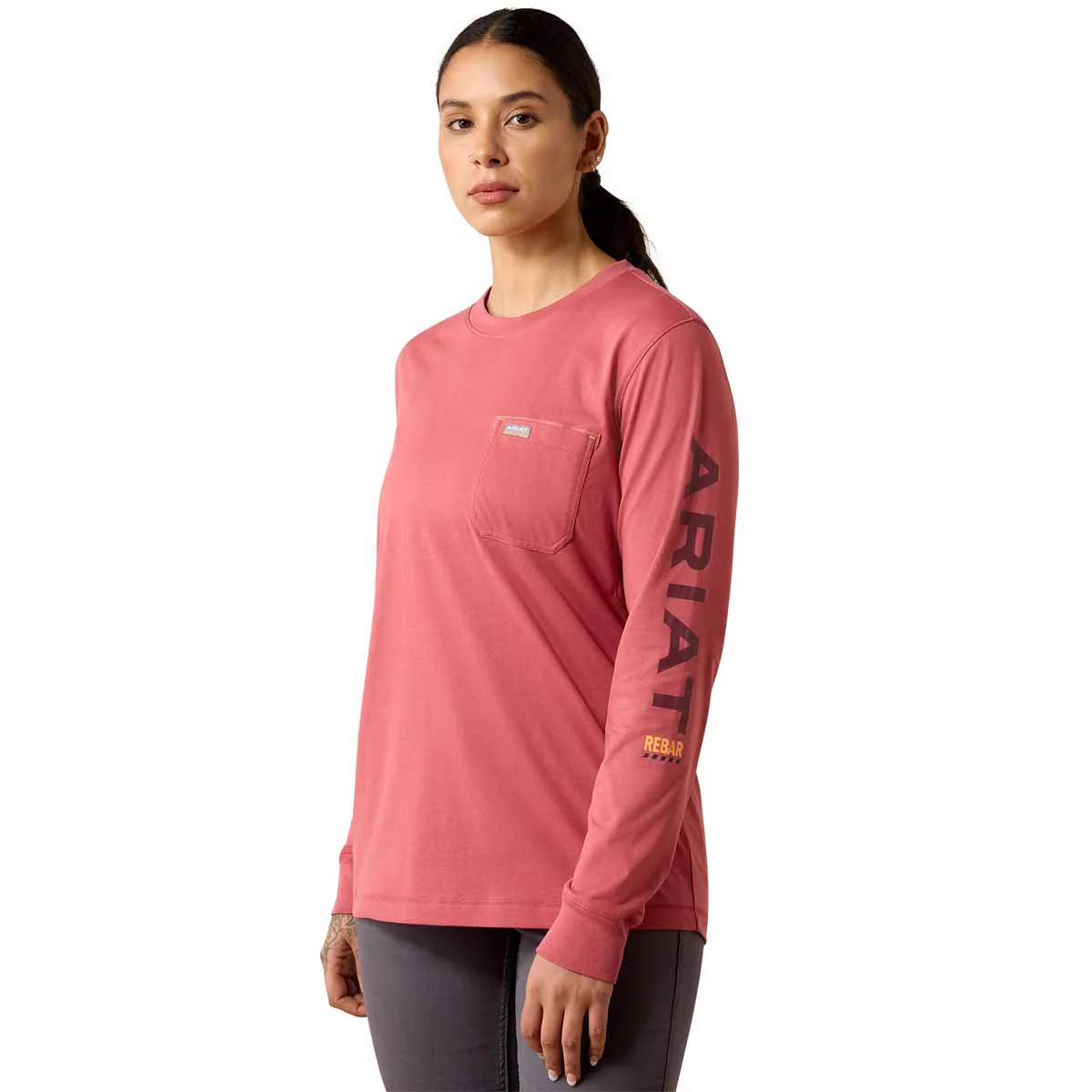 Ariat Women's Rebar Workman Logo T-Shirt - Mauvewood/Wine