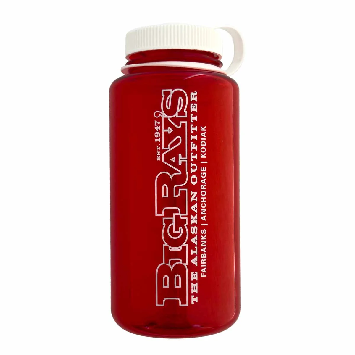 Big Ray's Tritan 32oz Nalgene Bottle Ruby Red/White