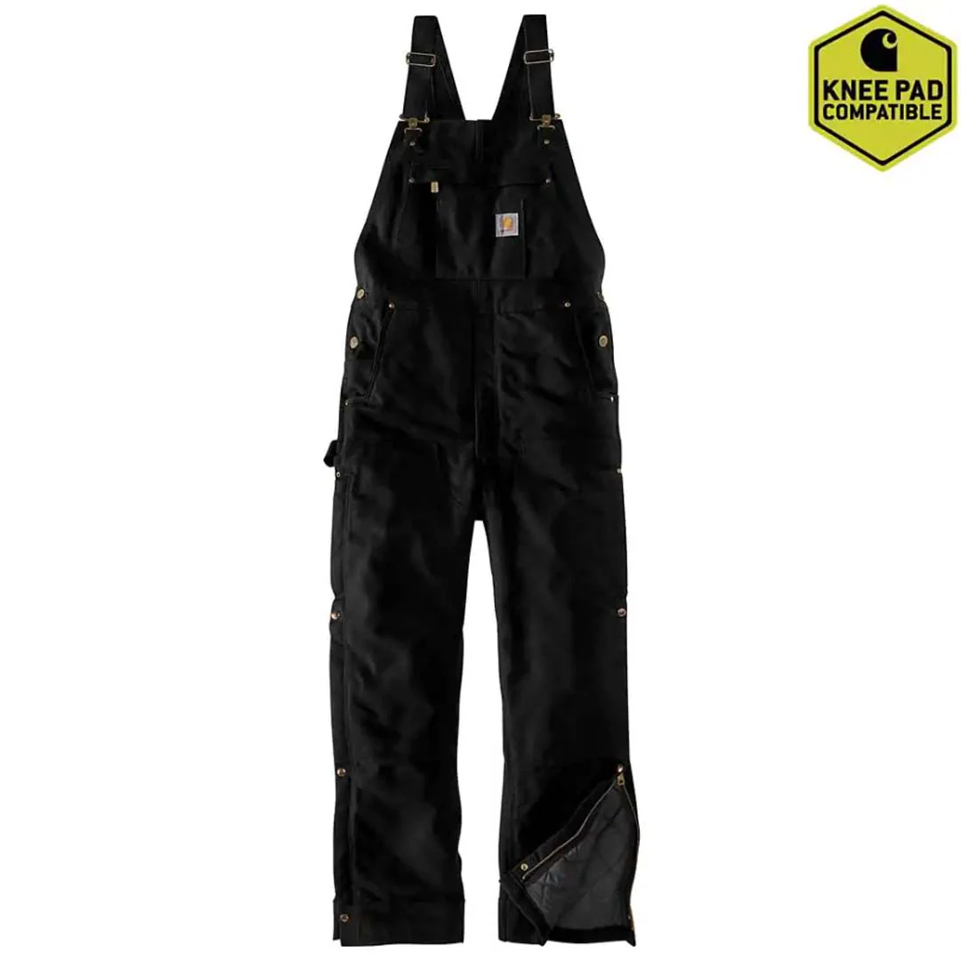 Carhartt Firm Duck Insulated Bib - Black Big & Tall