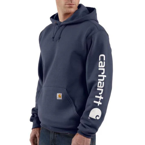 Carhartt Men's Midweight Sleeve Logo Hoodie Big and Tall - Image 2