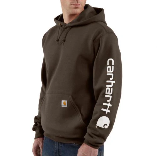 Carhartt Men's Midweight Sleeve Logo Hoodie Big and Tall - Image 3