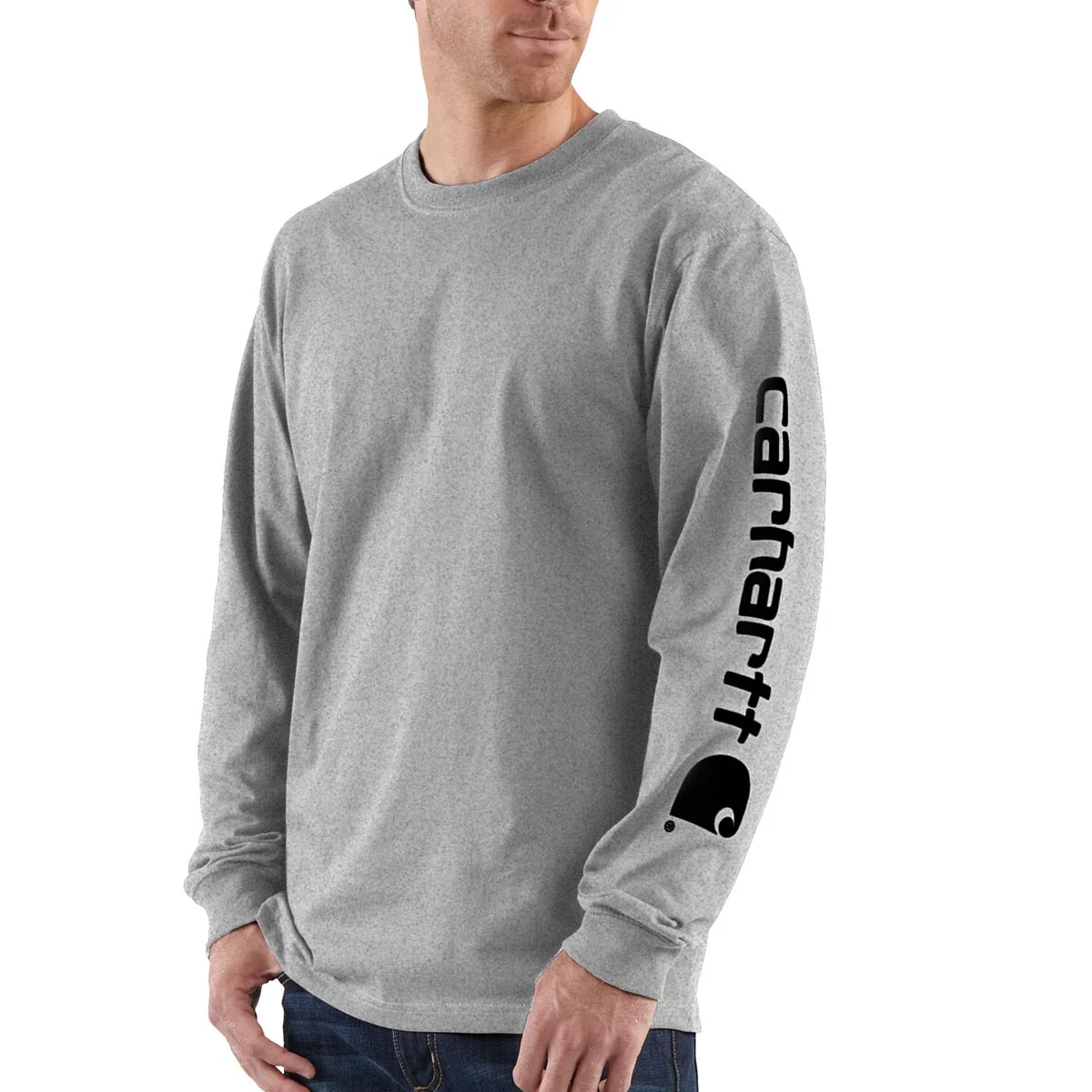 Carhartt Men's Sleeve Logo Long Sleeve T-Shirt Big & Tall - Image 3