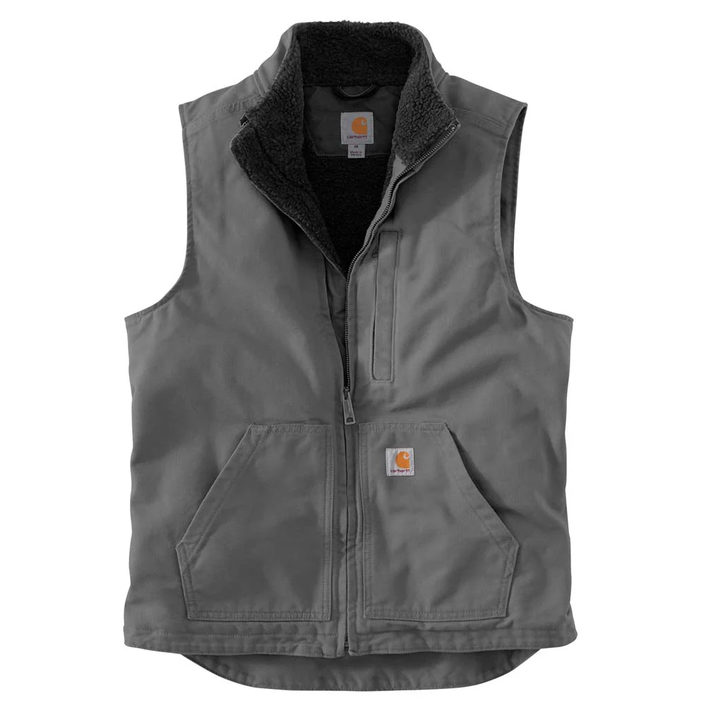 Carhartt Washed Duck Sherpa Lined Mockneck Vest - Image 3