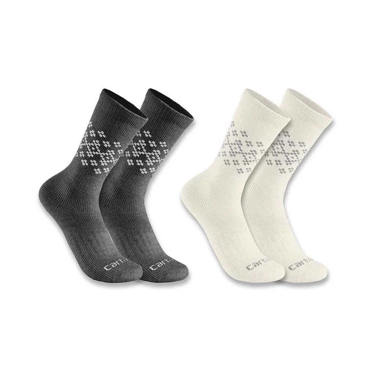 Carhartt Women's Midweight Synthetic-Wool Blend Fairisle Crew Sock 2 Pack