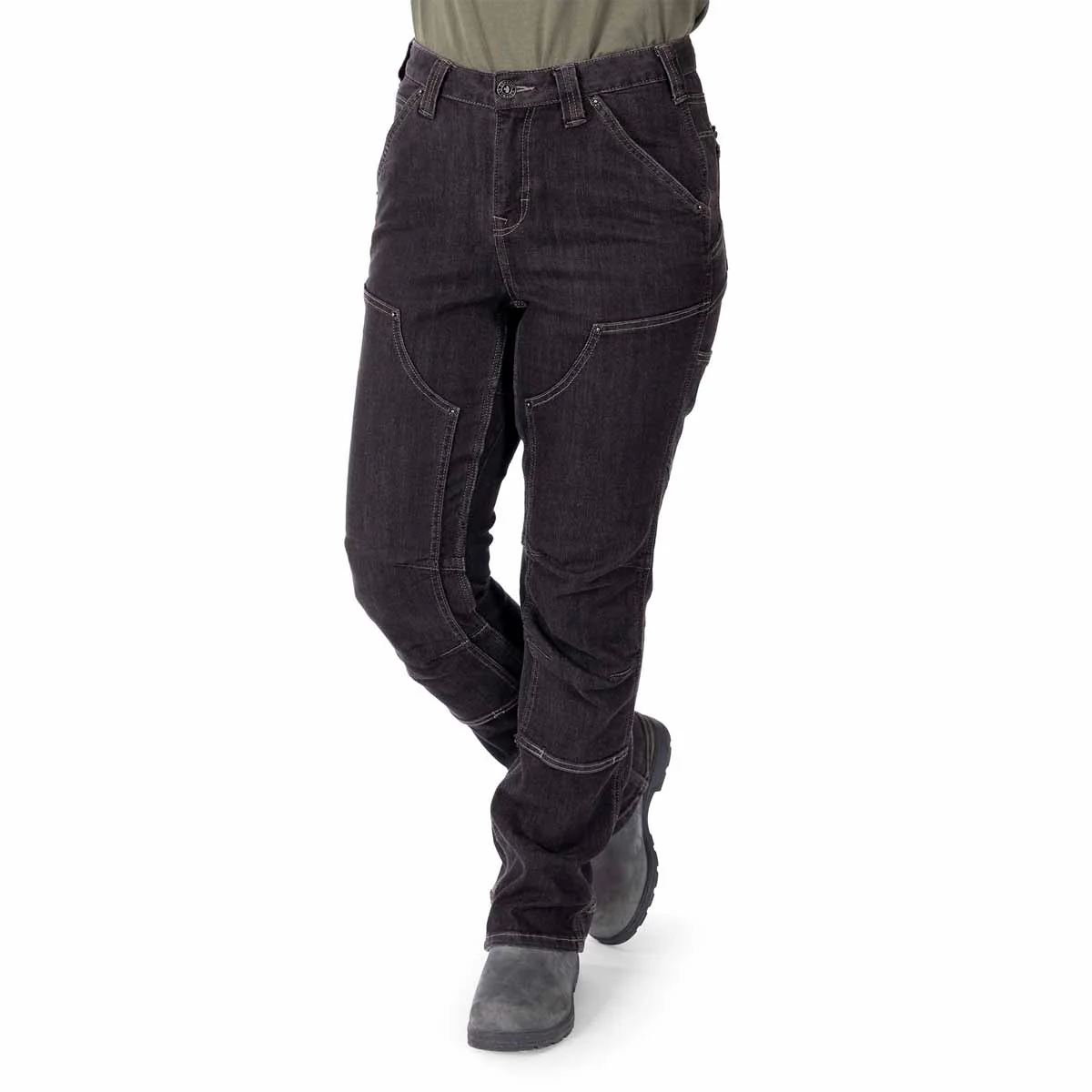 Dovetail Workwear Women's Old School High Rise Graphene - Heathered Black