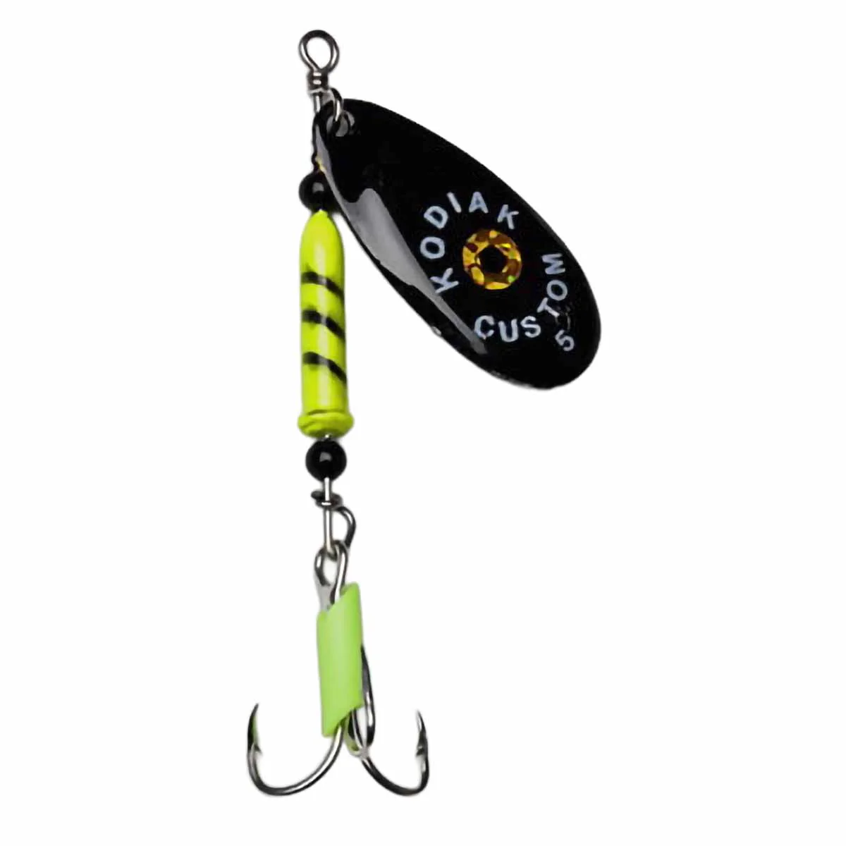 Kodiak Custom Fishing Gold Eye Spinner #4 Fl Blk/Chr