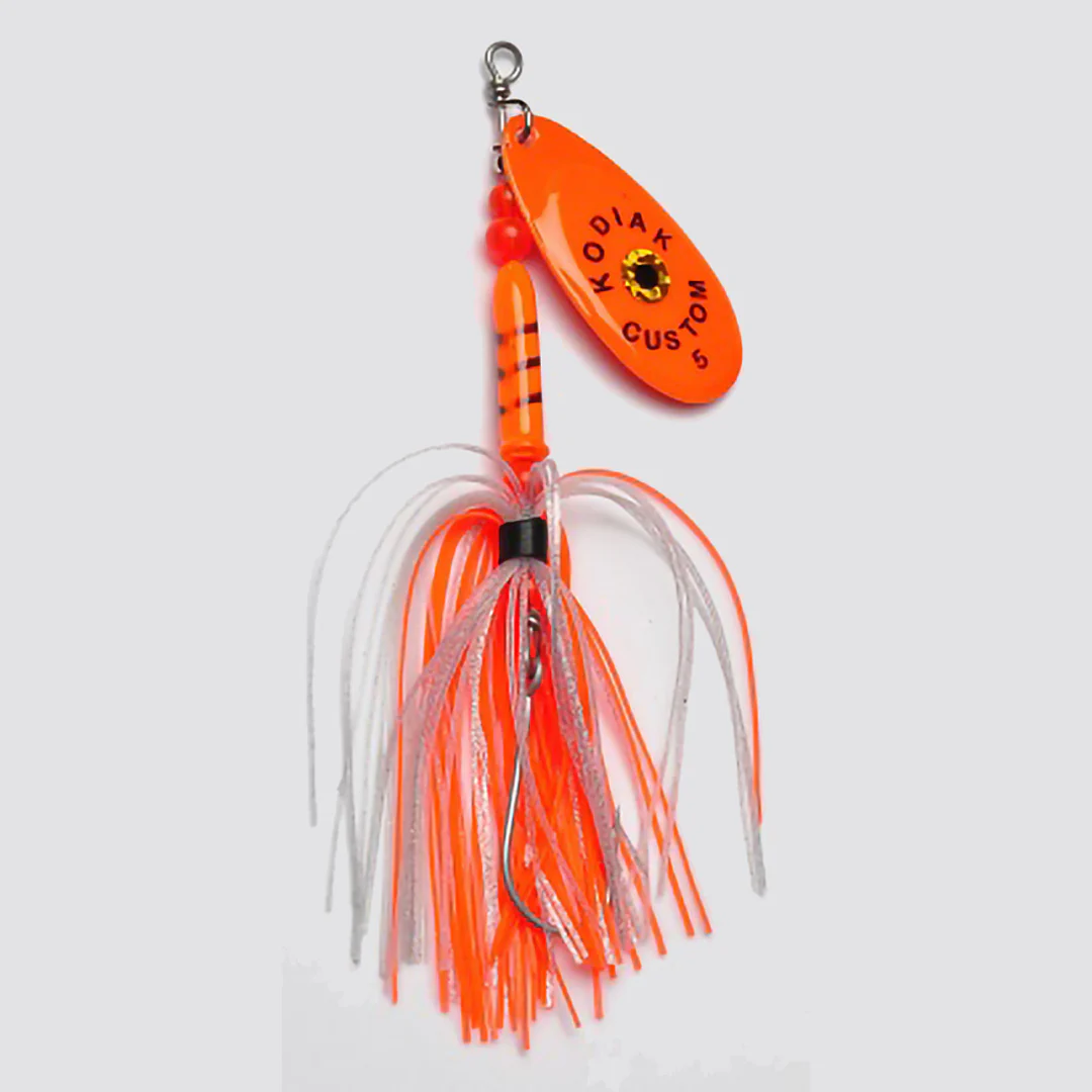 Kodiak Custome Fishing Silicone Skirt Spinner #5 Org