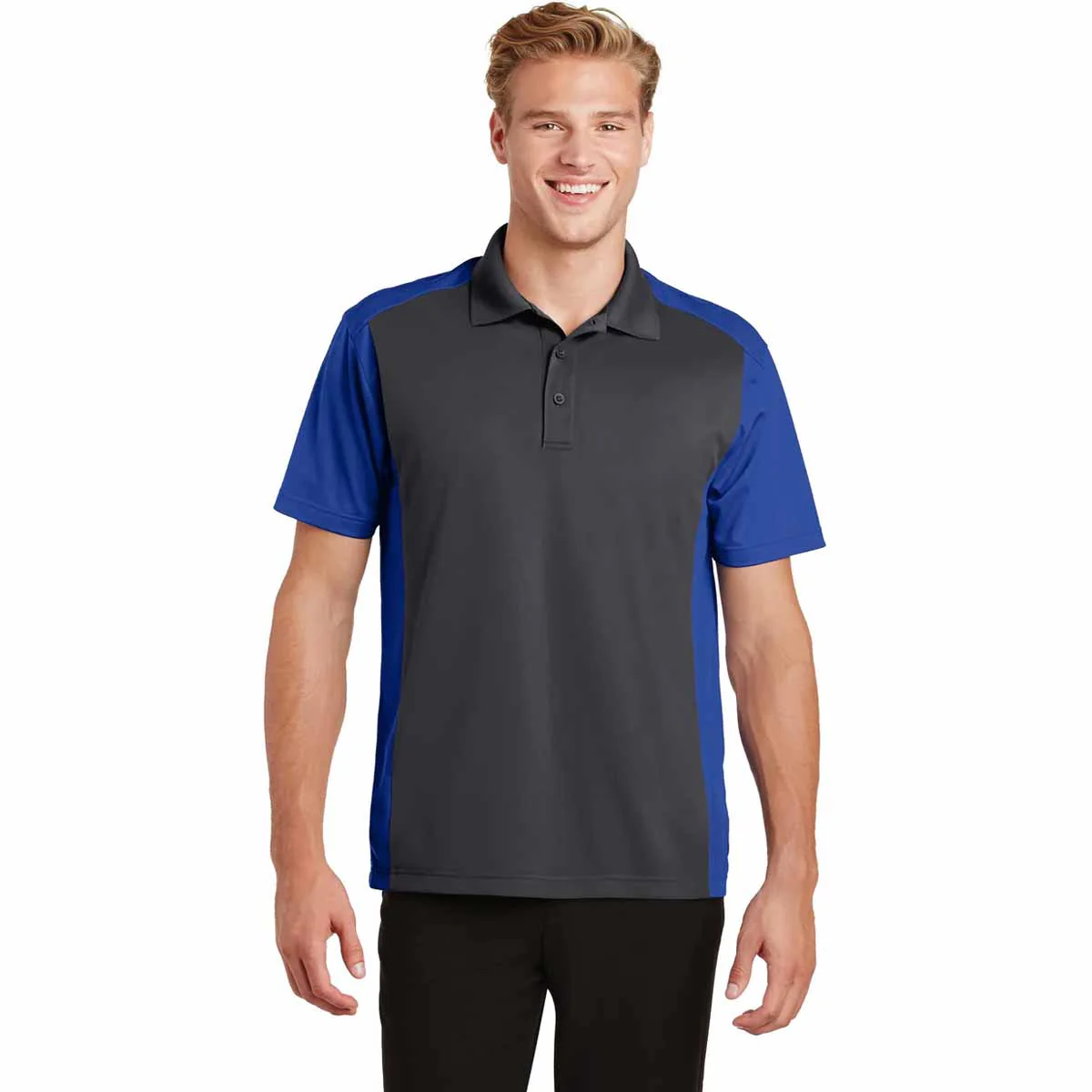 Sanmar Men's Sport-Tek Colorblock Micropique Sport-Wick Polo