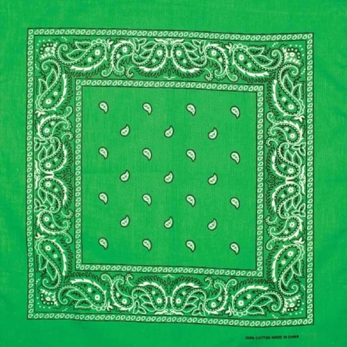 True Wear Paisley Bandana - Kelly Green