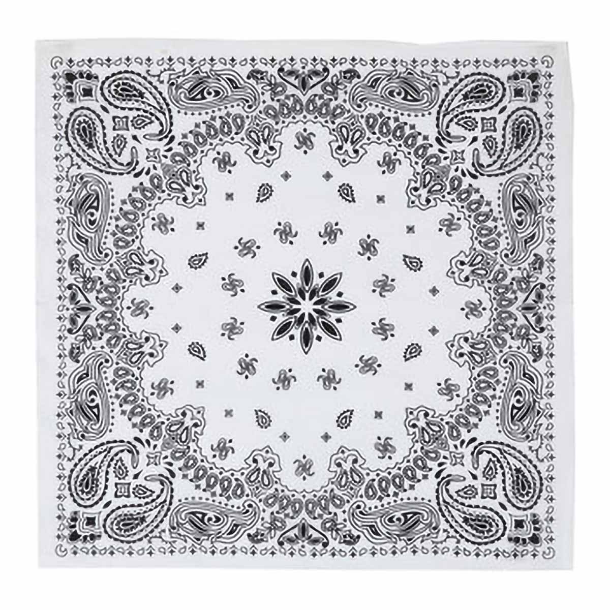 True Wear Paisley Bandana - White