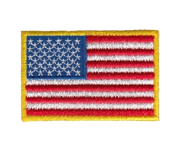 US Flag Patch Gold Edge